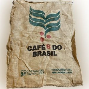 Burlap Jute Coffee Sack Brasil Brazil brasileiro brazilian bag - 3 of 4